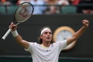 Stefanos Tsitsipas at the 2022 Wimbledon Championships.